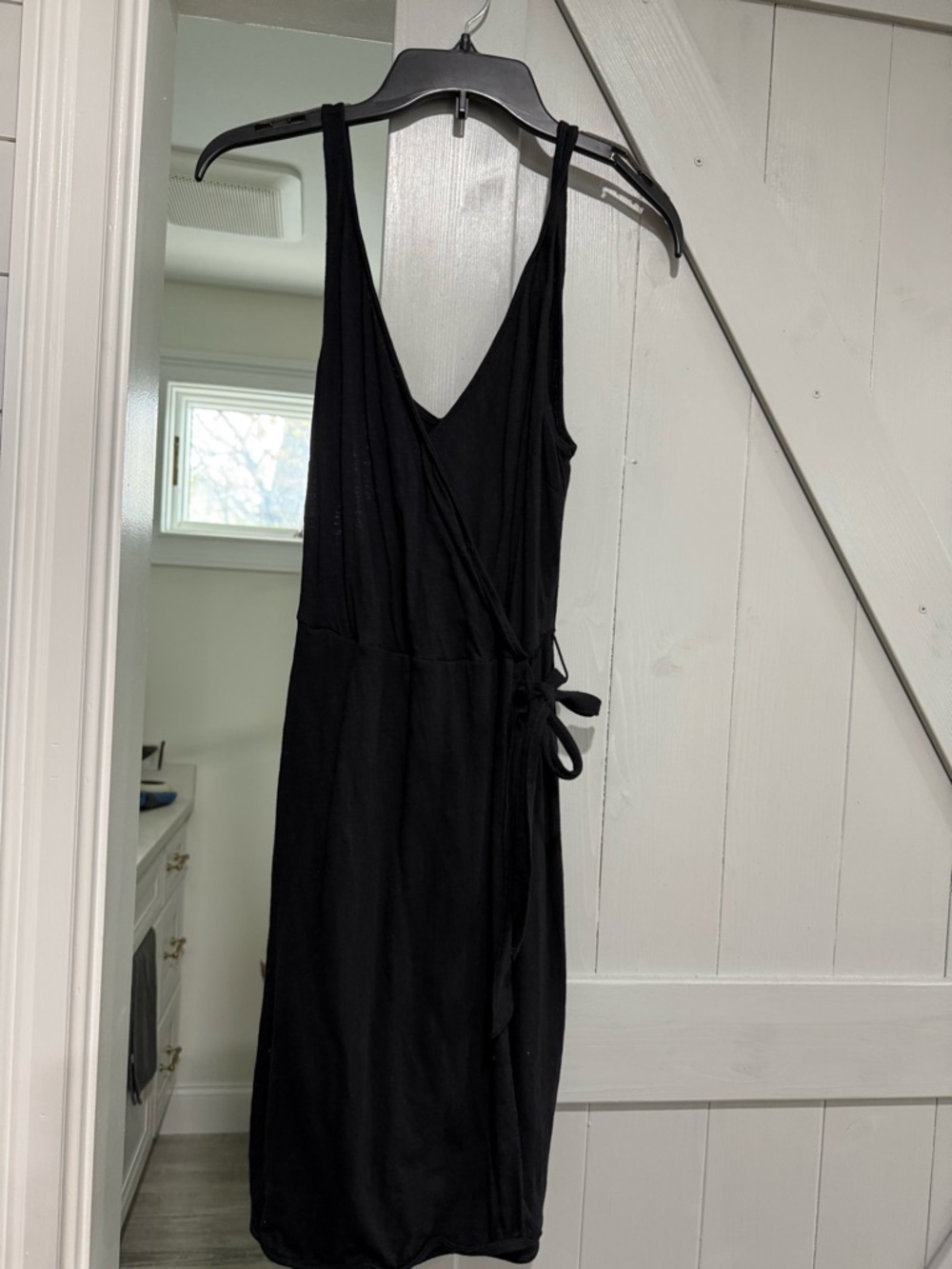H&M Black Wrap-Front Sleeveless Dress